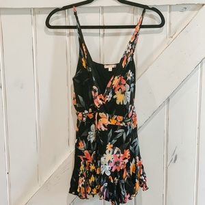 Black Floral Romper